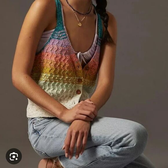 PILCRO Anthropologie Knit Tank Top - Picture 1 of 6